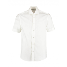 Kustom Kit Férfi rövid ujjú Ing Kustom Kit Classic Fit Premium Cutaway Oxford Shirt SSL XL, Fehér