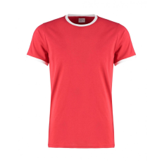 Kustom Kit Férfi rövid ujjú póló Kustom Kit Fashion Fit Ringer Tee XL, Piros/Fehér