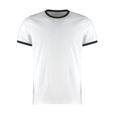 Kustom Kit Férfi rövid ujjú póló Kustom Kit Fashion Fit Ringer Tee XS, Fehér/Fekete