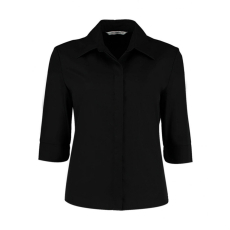 Kustom Kit Női 3/4-es ujjú blúz Kustom Kit Women's Tailored Fit Continental Blouse 3/4 Sleeve XL, Fekete