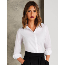 Kustom Kit Női hosszú ujjú blúz Kustom Kit Women&#039;s Tailored Fit Poplin Shirt XS, Fehér blúz