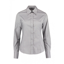 Kustom Kit Női hosszú ujjú blúz Kustom Kit Women&#039;s Tailored Fit Premium Oxford Shirt 3XL, Ezüstszürke blúz