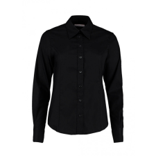 Kustom Kit Női hosszú ujjú blúz Kustom Kit Women&#039;s Tailored Fit Premium Oxford Shirt 4XL, Fekete blúz