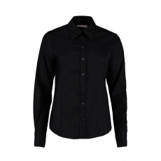 Kustom Kit Női hosszú ujjú blúz Kustom Kit Women's Tailored Fit Premium Oxford Shirt L, Fekete