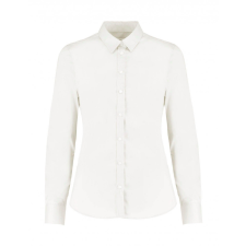 Kustom Kit Női hosszú ujjú blúz Kustom Kit Women&#039;s Tailored Fit Stretch Oxford Shirt LS M, Fehér blúz