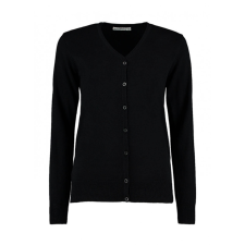 Kustom Kit Női hosszú ujjú felső Kustom Kit Women&#039;s Classic Fit Arundel V Neck Cardigan XL, Fekete női pulóver, kardigán