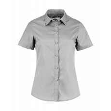 Kustom Kit Női rövid ujjú blúz Kustom Kit Women's Tailored Fit Poplin Shirt SSL 2XL, Világos szürke
