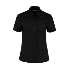 Kustom Kit Női rövid ujjú blúz Kustom Kit Women&#039;s Tailored Fit Premium Oxford Shirt SSL 2XL, Fekete blúz