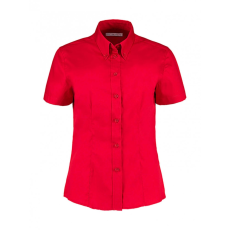 Kustom Kit Női rövid ujjú blúz Kustom Kit Women's Tailored Fit Premium Oxford Shirt SSL 2XL, Piros