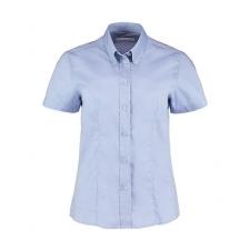 Kustom Kit Női rövid ujjú blúz Kustom Kit Women&#039;s Tailored Fit Premium Oxford Shirt SSL M, Világos kék blúz