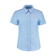 Kustom Kit Női rövid ujjú blúz Kustom Kit Women's Tailored Fit Workwear Oxford Shirt SSL L (14), Világos kék