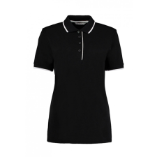 Kustom Kit Női rövid ujjú galléros póló Kustom Kit Women&#039;s Classic Fit Essential Polo 2XL, Fekete/Fehér női póló