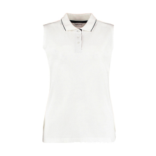 Kustom Kit Női ujjatlan galléros póló Kustom Kit Women&#039;s Classic Fit Sleeveless Polo 2XL, Fehér/Sötétkék navy női póló