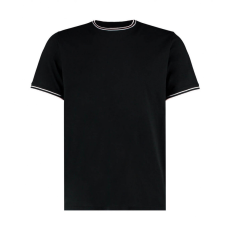 Kustom Kit Uniszex rövid ujjú póló Kustom Kit Fashion Fit Tipped Tee S, Fekete/Fehér/Szürke