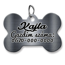  Kutyabiléta, csont alakú (tetszőleges adatokkal), fémmintás háttérrel nyakörv, póráz, hám kutyáknak