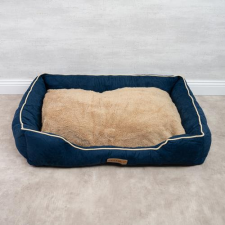  Kutyafekhely, kutyaágy sötétkék M méret (Suededoghouse-navy-m) szállítóbox, fekhely kutyáknak