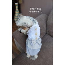  Kutyaruha - Cuki masnis ruha - Két színben - L - fehér/szürke/rózsaszín kutyaruha