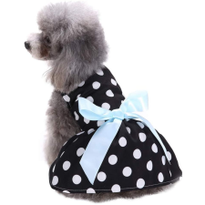 Kutyaruha - Elegáns Pöttyös, Tépőzáras, Ruha - masnival, tüll szoknyával - XL kutyaruha