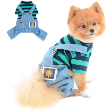  Kutyaruha - Farmer, egyberészes overál - overall - kétféle színben - S - zöld csíkos kutyaruha