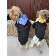  Kutyaruha - Fekete ing, kockás gallérral - többféle színben - XS - rózsaszín kutyaruha