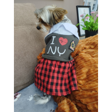  Kutyaruha - I Love New York kockás szoknyás csajos ruha - M kutyaruha
