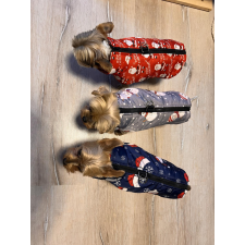  Kutyaruha - Karácsonyi Mellény Pórázakasztóval - 2XL - piros kutyaruha