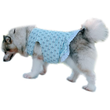  Kutyaruha - Könnyed ruha kék csíkokkal és vasmacska figurával - Nagy kutyáknak! - 6XL kutyaruha