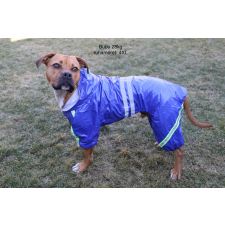  Kutyaruha - Kutyaesőkabát - Kutya esőkabát fényvisszaverő csíkkal (nagy kutyáknak is) - Kék színben - 4XL kutyaruha