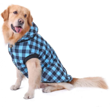  Kutyaruha - Kutyakabát - Kutyamellény, bundás - levehető kapucnival - 4 színben - S - kék/fehér kutyaruha