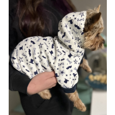  Kutyaruha - Kutyapulóver - Kutyapulcsi - Csillag mintás, kapucnis - XS kutyaruha