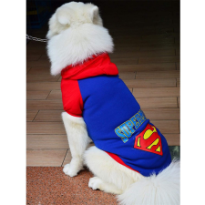  Kutyaruha - Kutyapulóver - Kutyapulcsi - Superman Mintás, Kapucnis - Kék - Nagy Kutyáknak Tökéletes - 8XL - kék kutyaruha