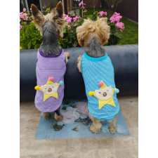  Kutyaruha - Pamut trikó cuki csillagos mintával - L - kék kutyaruha