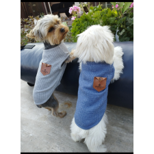  Kutyaruha - Stílusos, zsebes kutyatrikó - kétféle színben - L - szürke kutyaruha