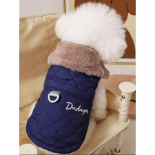  Kutyaruha - Szőrmés bélelt mellény - M - kék kutyaruha