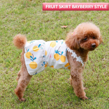  Kutyaruha - Ujjatlan, könnyű, nyári ruha narancsos mintával - kétféle színben - S - rózsaszín kutyaruha