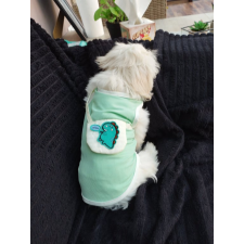  Kutyaruha - Ujjatlan, nyári trikó zöld színben, dinós zsebbel - XL kutyaruha