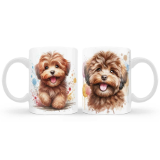 Kutyás bögre, Maltipoo, barna bögrék, csészék