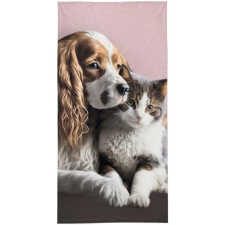  Kutyás cicás törölköző, fürdőlepedő (best friends) lakástextília