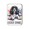 Kutyás fa hűtőmágnes, Cocker Spaniel, fekete-fehér