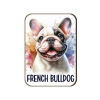  Kutyás fa hűtőmágnes, Francia Bulldog, világos
