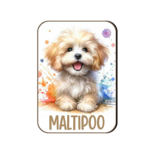 Kutyás fa hűtőmágnes, Maltipoo, világos hűtőmágnes