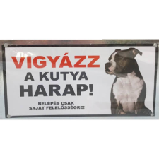  Kutyatábla - műanyag (amstaff natúr füllel) 9x13cm kutyafelszerelés