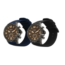 kwmobile 2 db Kwmobile szíj készlet Fossil Q géphez, fekete/sötétkék, szilikon, KWM0000253O001C okosóra kellék