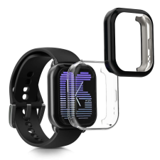 kwmobile 2 db Kwmobile tok készlet Amazfit Active, átlátszó/fekete, szilikonhoz, KWM000025BI001C okosóra kellék