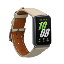 kwmobile szíj Samsung Galaxy Fit 3 telefonhoz, fehér, természetes bőr, KWM000025GU002C okosóra kellék