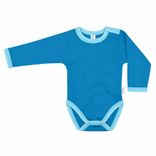 Kynga azúrkék-ciánkék hosszú ujjú koraszülött baba body 56 kombidressz, body