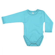 Kynga ciánkék hosszú ujjú baba body 62-98 kombidressz, body