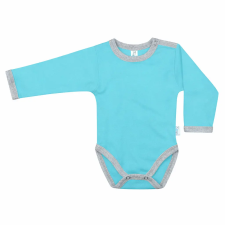Kynga ciánkék-melírszürke hosszú ujjú baba body 86 kombidressz, body