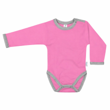 Kynga sötét rózsaszín-melírszürke hosszú ujjú baba body 80 kombidressz, body