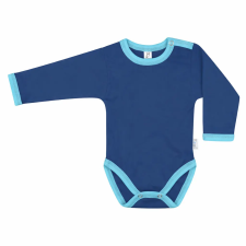 Kynga sötétkék-ciánkék hosszú ujjú koraszülött baba body 56 kombidressz, body